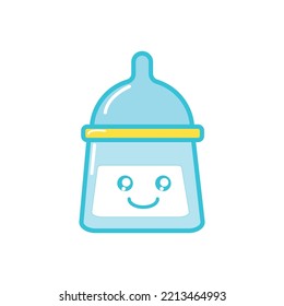 vector illustration of baby bottles and pacifiers suitable for baby equipment business icons or others.