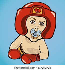 Vector illustration of baby boxer