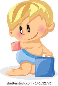 Vector illustration of baby boy