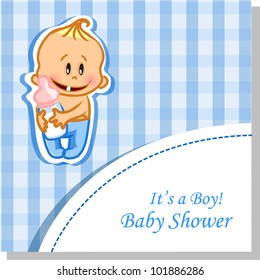Vector illustration of baby boy, background