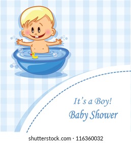 Vector illustration of baby boy, background