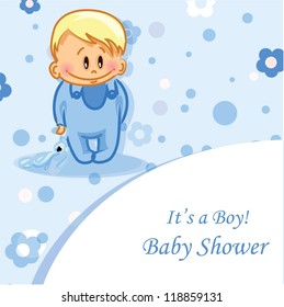 Vector illustration of baby boy, background