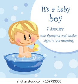Vector illustration of baby boy, background