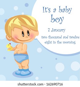 Vector illustration of baby boy, background