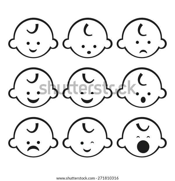 Illustration Vectorielle De Bebe Garcon Visages Image Vectorielle De Stock Libre De Droits