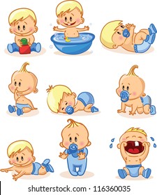 Vector illustration of baby boys