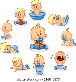 Vector illustration of baby boys