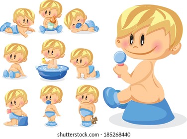 Vector illustration of baby boys