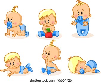 Vector illustration of baby boys
