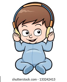 Vector illustration of baby cartoon