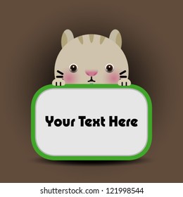 vector illustration of baby cat with place your text here. baby cat arrival