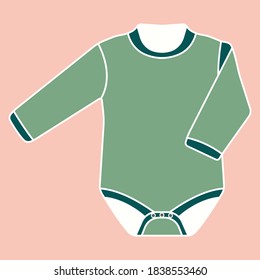 Vector illustration of baby clothes, body, bodice, jacket