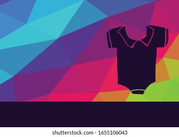 Vector Illustration of Baby Clothes Fashion with Rainbow Background. This is Good for Layout, Posters and More.