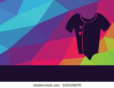 Vector Illustration of Baby Clothes Fashion with Rainbow Background. This is Good for Layout, Posters and More.