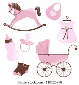 Vector Illustration of Baby Elements