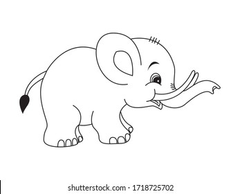 Vector illustration of baby elephant cartoon,Very Cute baby elephant standing.Outlined for baby elephant vector image.