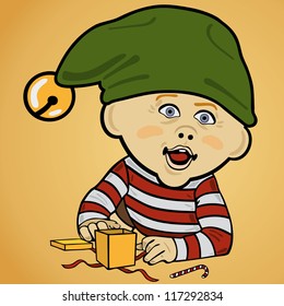 Vector illustration of baby elf
