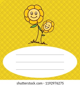a vector illustration of baby flower with pattern background