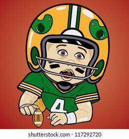 Vector illustration of baby football player