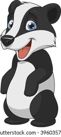 Ilustración vectorial, niño gracioso badger, en un fondo blanco.
