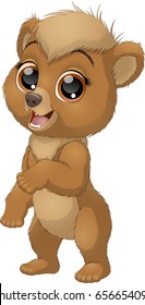 Vector illustration, baby funny bear, on a white background.