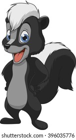 Vector illustration, baby funny skunk, on a white background.