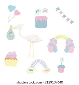 Vector illustration
baby gender reveal party