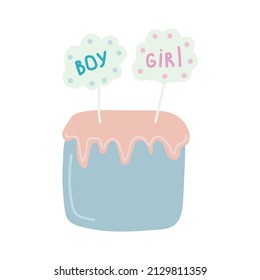 Vector illustration
baby gender reveal party