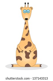 vector illustration of a baby giraffe