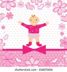vector illustration of a baby girl