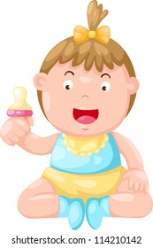 Vector illustration of baby girl