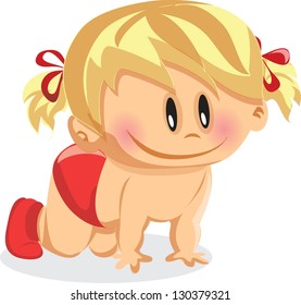 Vector illustration of  baby girl