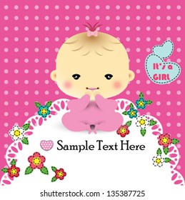 Vector illustration of baby girl