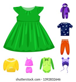 Vector illustration of baby and kid symbol. Set of baby and child stock symbol for web.