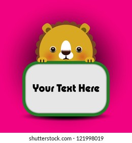 vector illustration of baby lion with place your text here. baby lion arrival