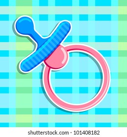 vector illustration of baby pacifier in baby announcement card