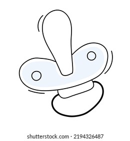 Vector illustration of baby pacifier in blue color