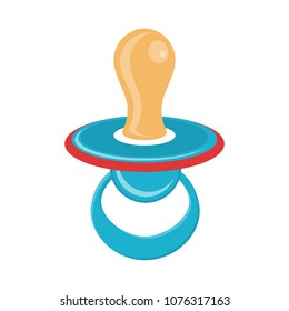 Vector illustration. Baby pacifier in a flat style on a white background.