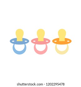 Vector illustration of baby pacifiers demonstrating third gender.  
