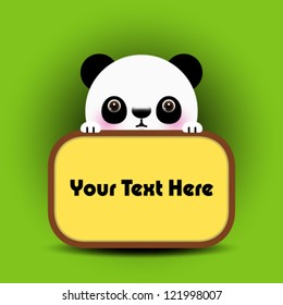 vector illustration of baby panda with place your text here. baby panda arrival