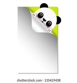 vector illustration of baby panda with place for text. baby panda arrival