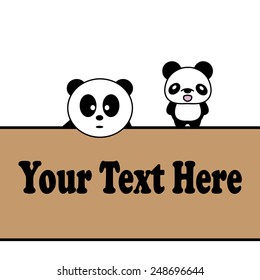 vector illustration of baby panda with place your text here