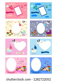 Vector illustration of baby photo frames