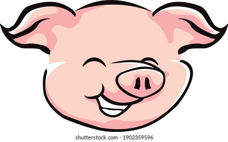 Vector Illustration Baby pig face