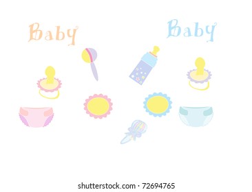 Vector illustration of baby product set