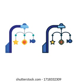 vector illustration baby rotating music icon or logo with flat and lineal color design style
