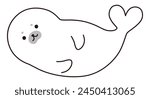 Vector illustration of baby seal. Icon, sea, aquarium