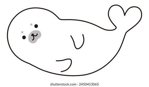 Vector illustration of baby seal. Icon, sea, aquarium