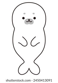 Vector illustration of baby seal. Icon, sea, aquarium