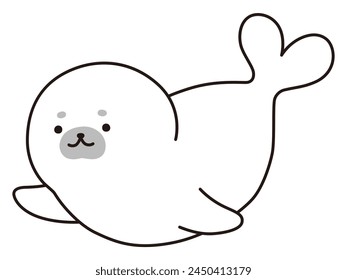 Vector illustration of baby seal. Icon, sea, aquarium